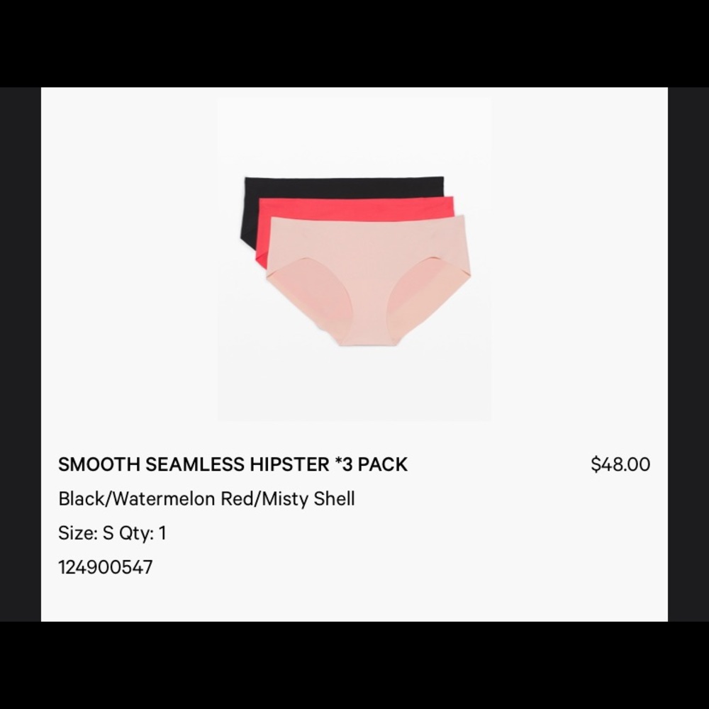 Lululemon Smooth seemless hipster 2 pack